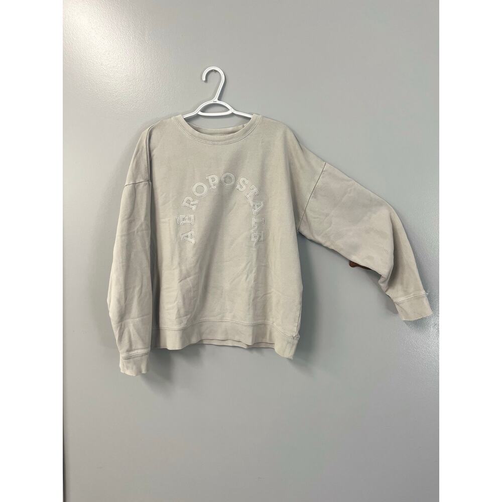 Vintage Aeropostale crewneck sweatshirt light grey size xl fall back to school - Picture 1 of 16